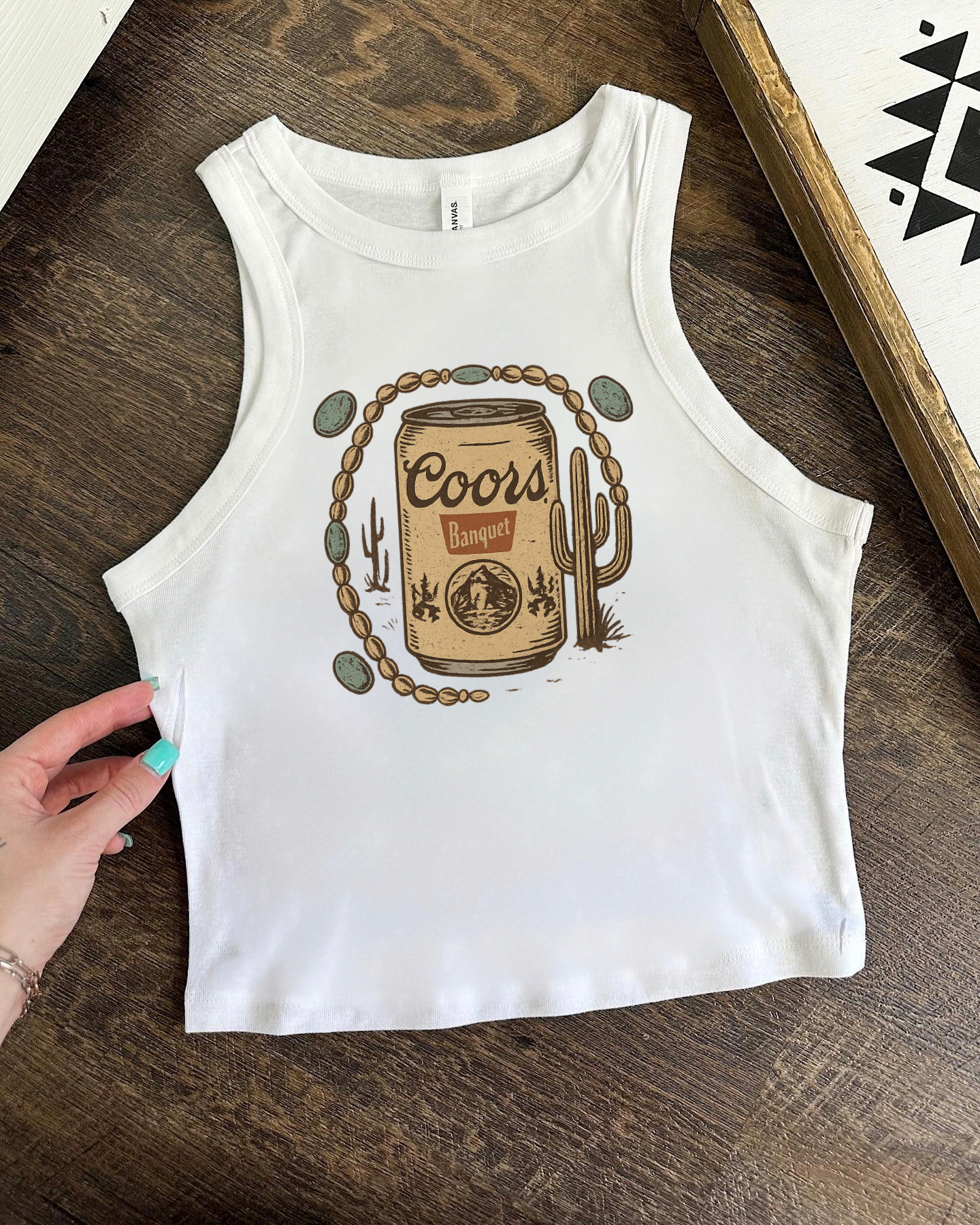 Gunpowder and Glam Boutique - Wholesale Tank Top - Women's - Old School Beer Cropped Tank2