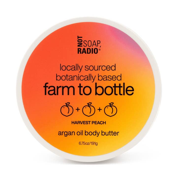 harvest peach <b>body butter with argan oil</b> for wholesale by Not Soap, Radio