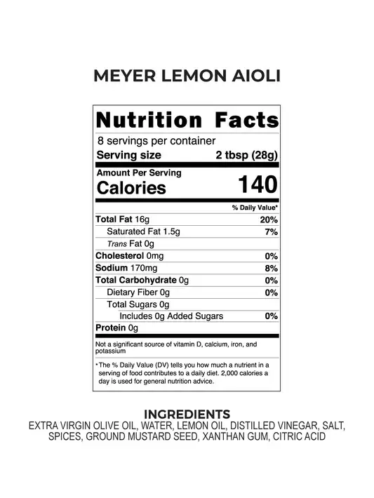 Queen Creek Olive Mill - Wholesale Sauce - Meyer Lemon Aioli - 8oz - 6/Case1