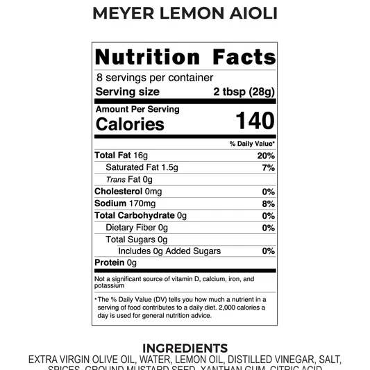 Queen Creek Olive Mill - Wholesale Sauce - Meyer Lemon Aioli - 8oz - 6/Case1