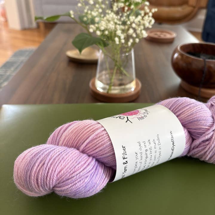 Purples and Pinks Hand Dyed Yarn - 246 yards per skein DK weight for wholesale by The Spinning Hand - Luxury Knitting Kits
