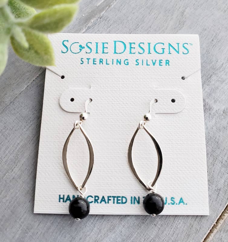 Sosie Designs - Wholesale Dangle Earrings - Silver Lotus Petal Crystal Pearls Earrings - Mystic Black3
