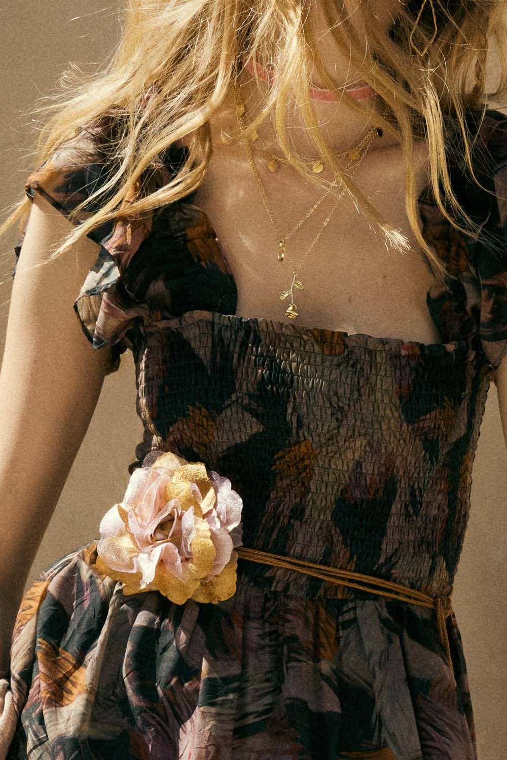 Promesa USA - Wholesale Dress - Women's - Abstract-Print Smocked Ruffle Midi Dress1