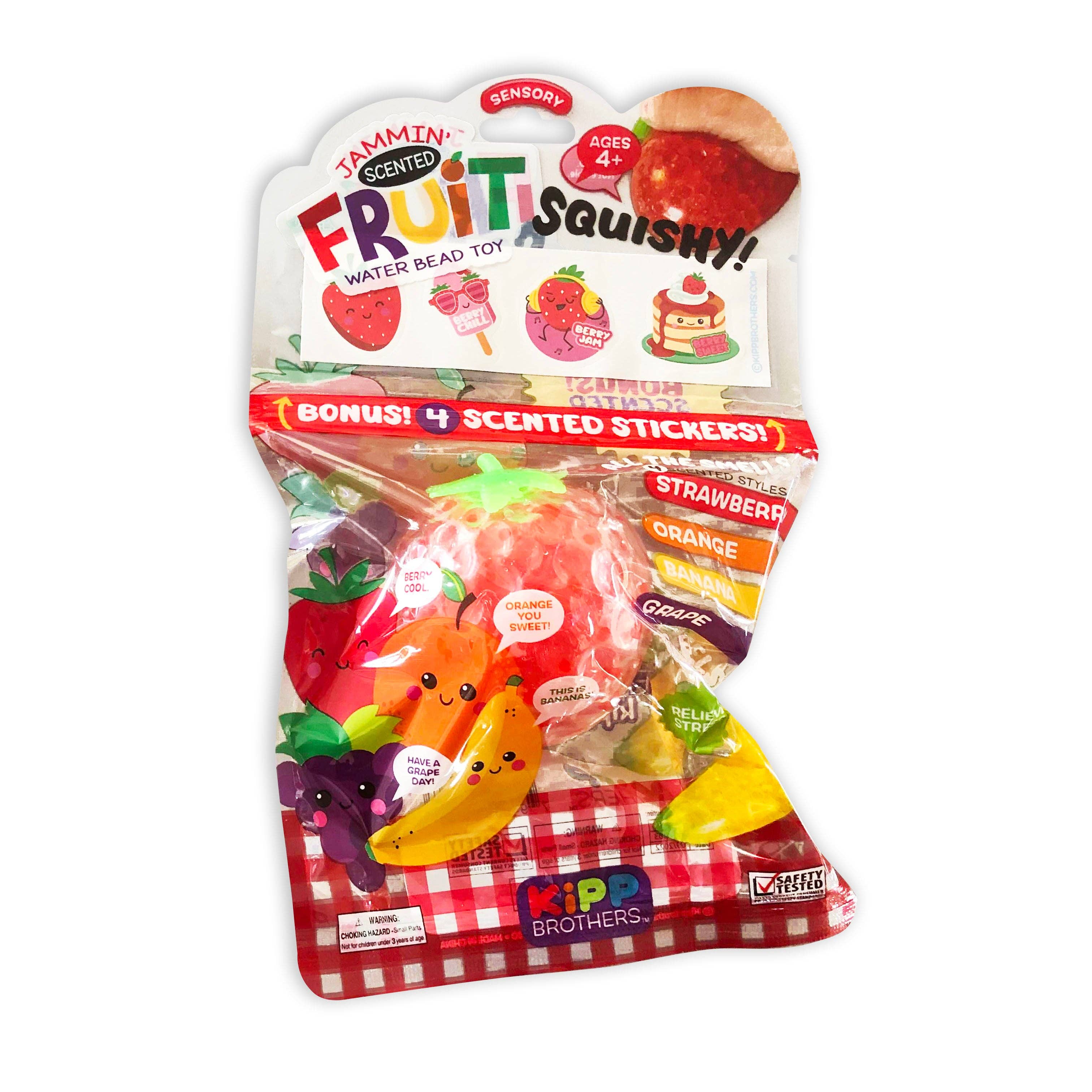 Novelty Brands - Wholesale Squishy Toy - Kids & Baby - So Much Fun! Scented Fruit BeadBall With Stickers - 12/Pack1