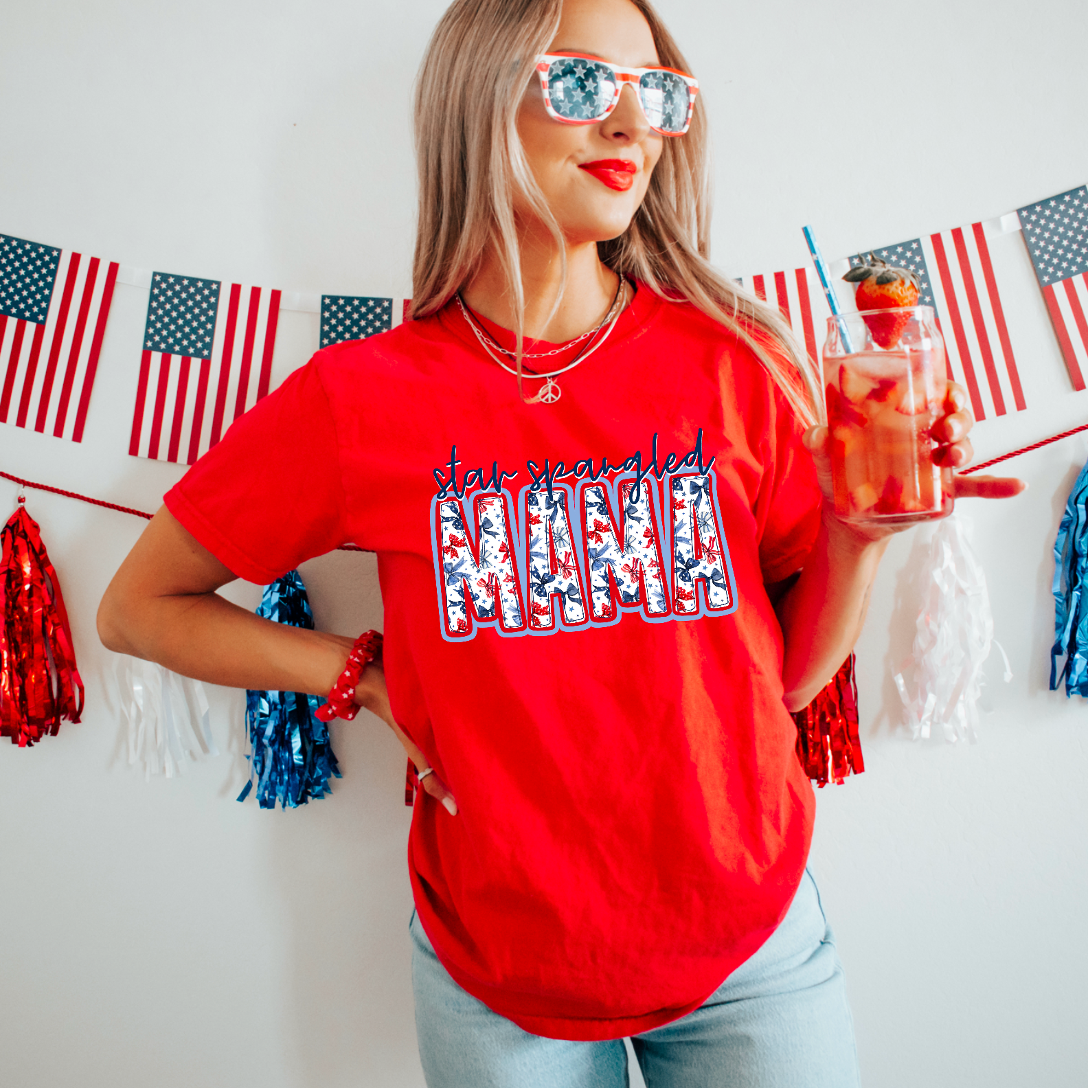 Simple Tymes - Wholesale Sublimation Transfer - Star Spangled Mama DTF Print1