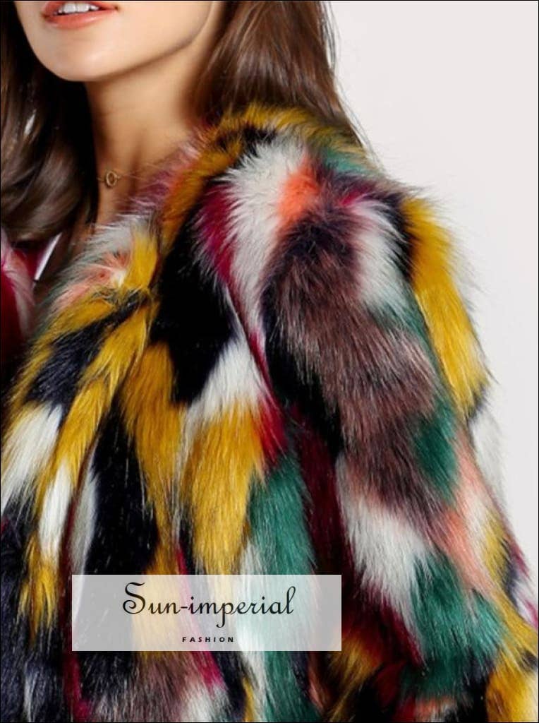 Sun Imperial - Wholesale Fur/Faux Fur Coat - Women's - Sun-imperial - Colorful Faux Fur Coat3