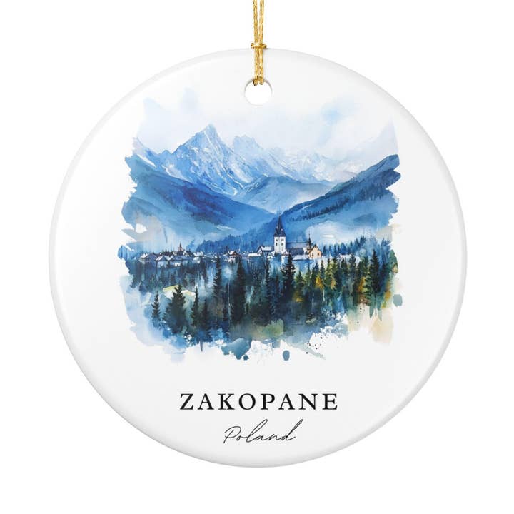 Zakopane Poland Ornament | Ceramic | Matte Finish for wholesale by Premium Travel Art
