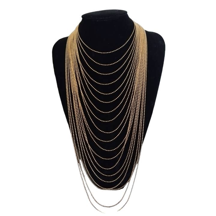 Collana Multifilo Sfera Gold per la vendita all'ingrosso da parte di CLAUDIA DE ROSA JEWELRY