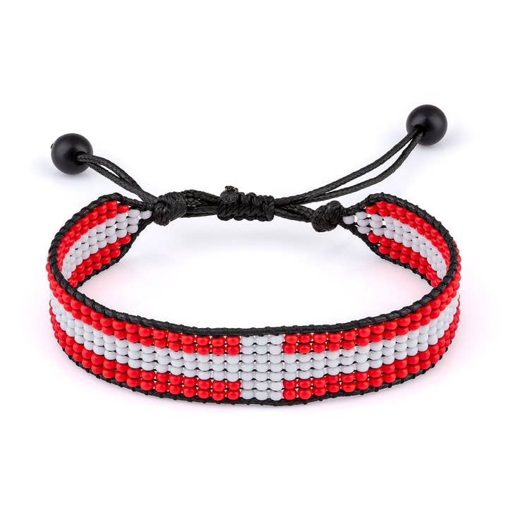 Pulsera con la bandera de Dinamarca, ajustable, pulsera de cuerda de estilo bohemio para mujeres y hombres, con cuerda de hilo para venta al por mayor de Fahari Luxury
