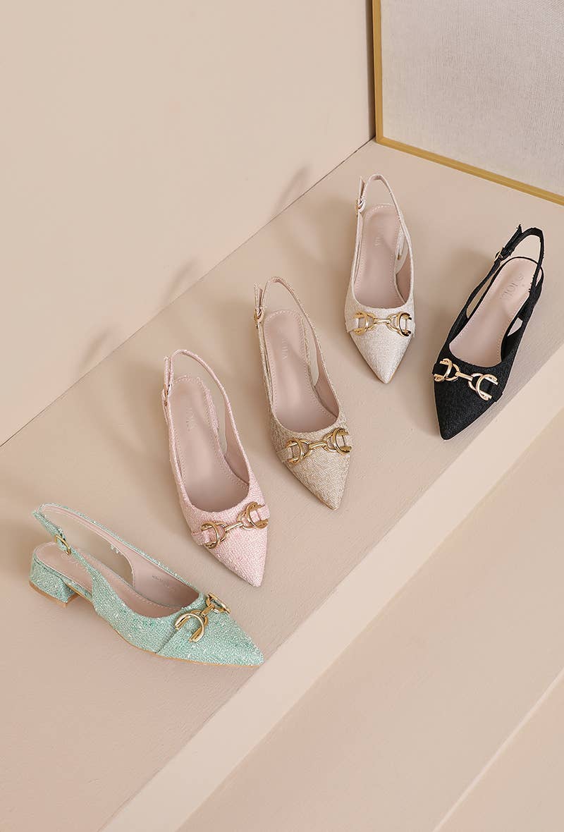 Joia Paris - Wholesale Low Heels - Women's - Modern low-heeled pump with textured finish H8-1085E17