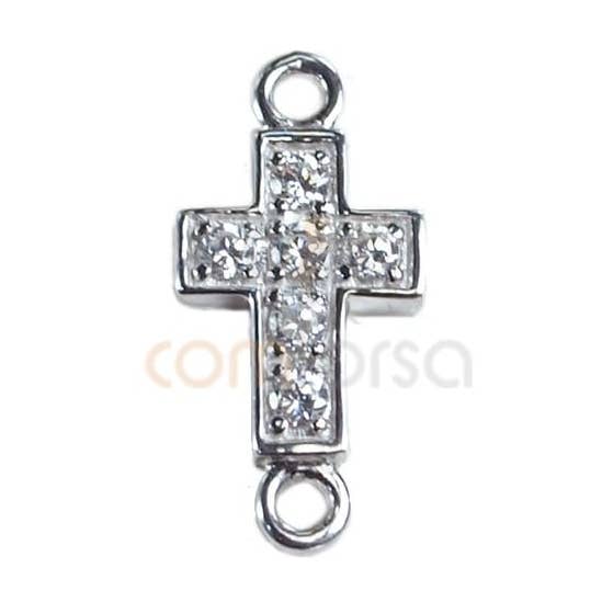 Sterling silver 925 Cross connector 13.5 x .3 mm for wholesale by COM FORSA SL