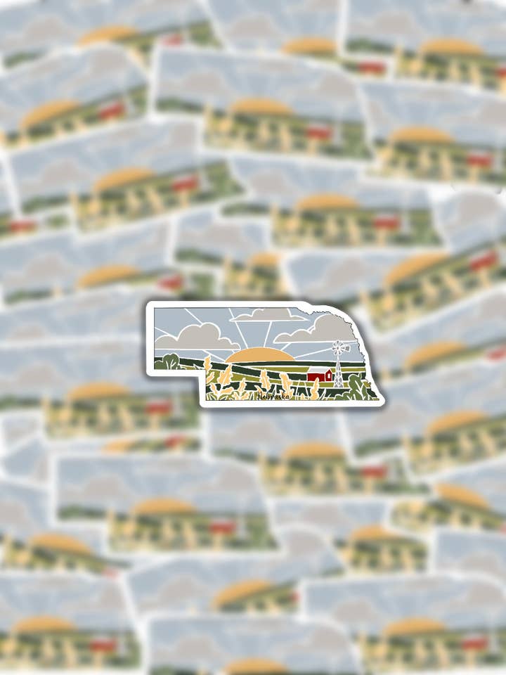 Pegatina del estado de Nebraska para venta al por mayor de CreationsByMaddied