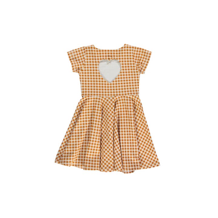 Sienna Gingham Sweetheart Twirl Dress | Organic Cotton Jersey for wholesale on Faire4