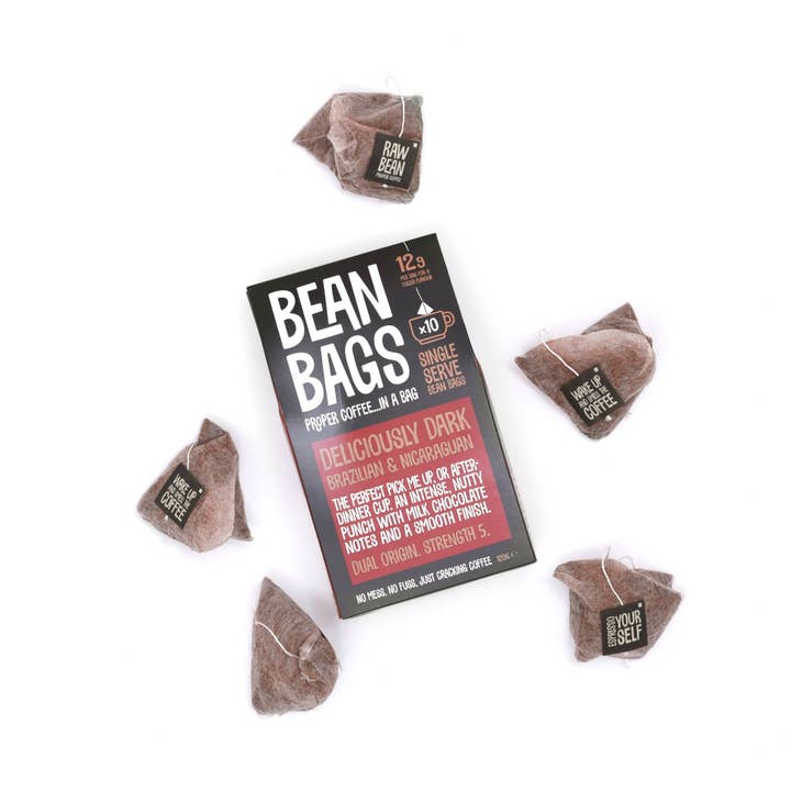 Raw Bean Coffee - Wholesale Ground Coffee - Deliciously Dark - Coffee Bean Bags x 10