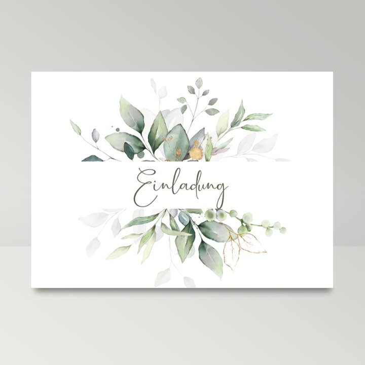 Einladungskarte greenery A6 (mit Umschlägen) für den Großhandel von fabelie Design