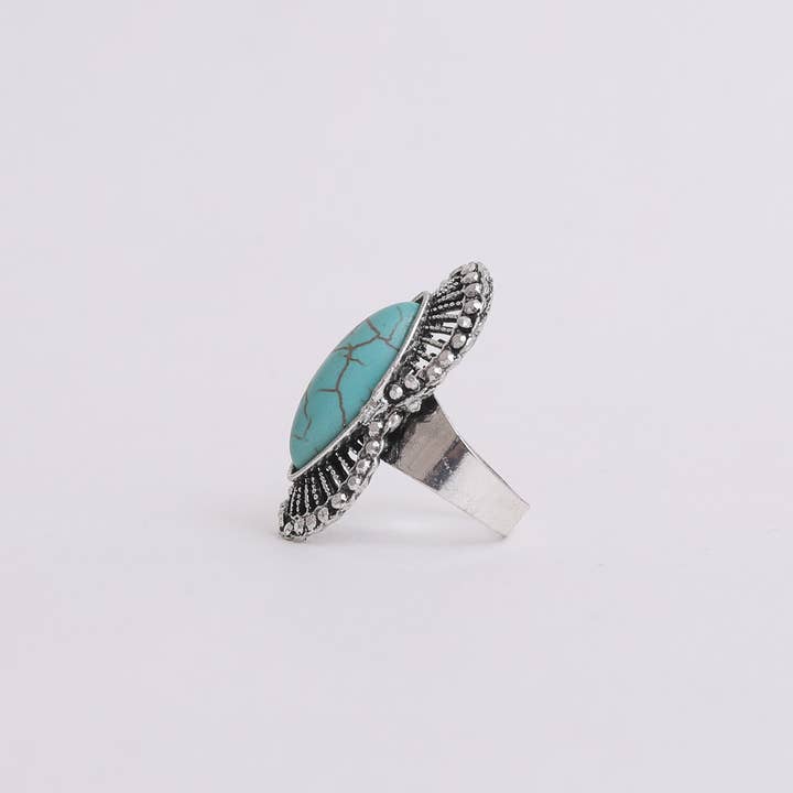 Leto Accessories - Wholesale Cocktail/Statement Ring - Marquise Western Adjustable Turquoise Ring1