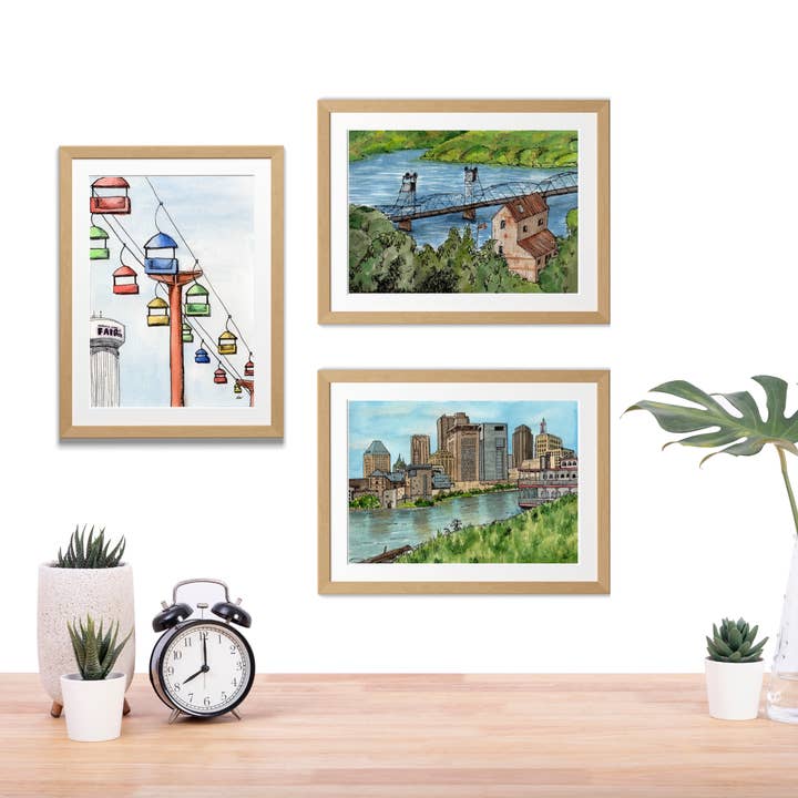 Alyssa Whetstone Art - Wholesale Art Print - St. Paul Skyline - Pen and Watercolor Fine Art Print4