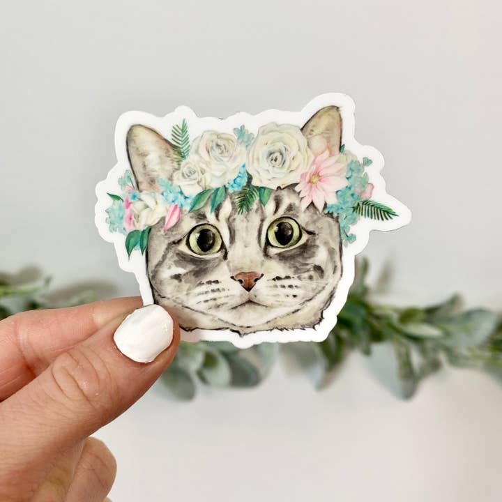 Big Moods - Wholesale Sticker - Cat With Flower Crown Sticker