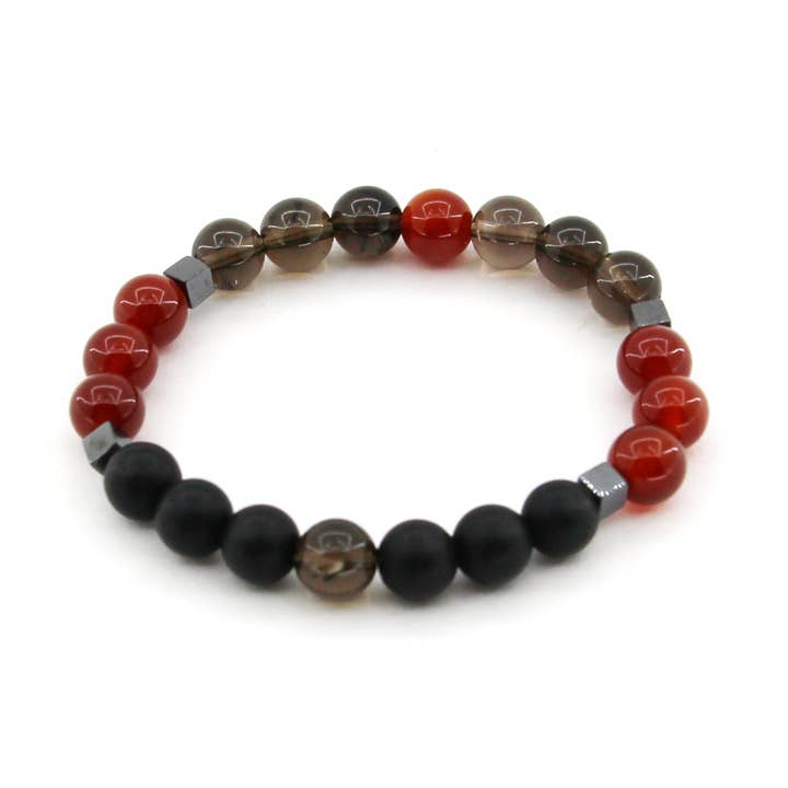 Omen Bazaar LLC - Wholesale Armband met kralen - Seksuele energie - rookkwarts, carneool, obsidiaan, hematiet 0