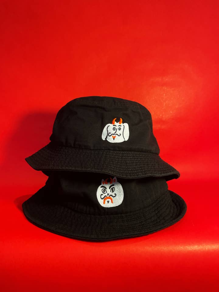 Devil Bucket Hats Sale for wholesale by Kristina Micotti