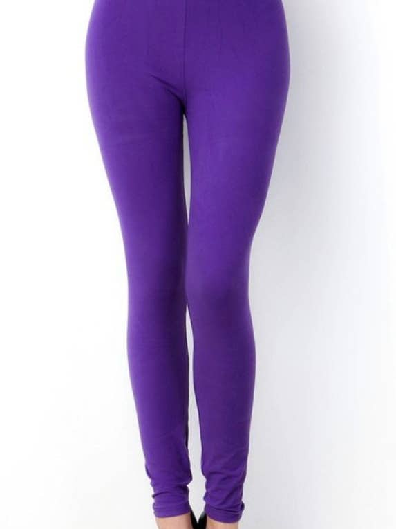 Effen paarse legging van ONE SIZE voor wholesale door Love 4 Leggings