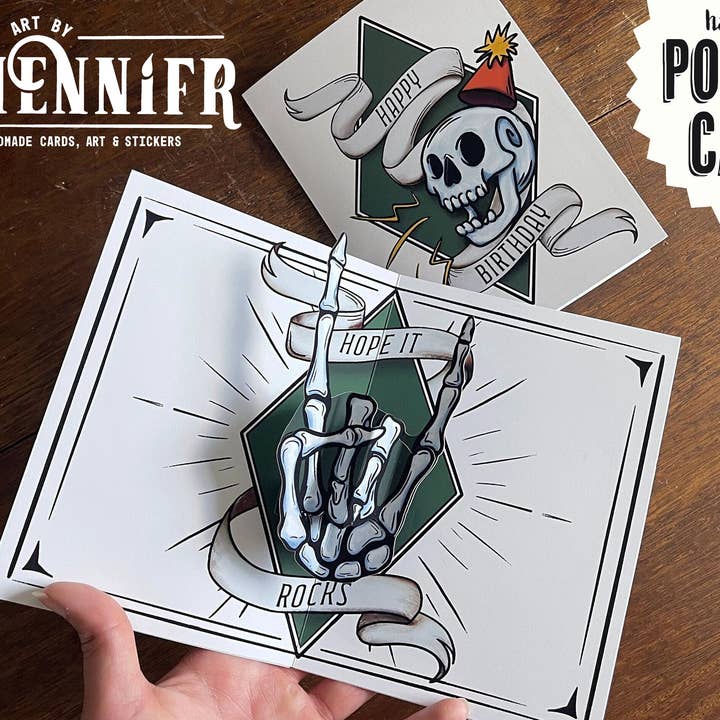 Carte d'anniversaire pop-up en métal pour la vente par Art By Shennifr