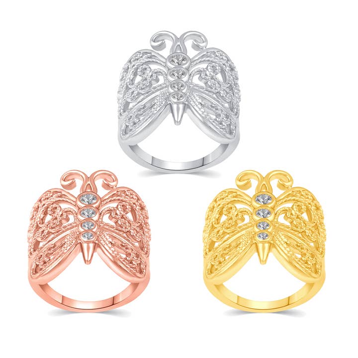 Filigree Butterfly Ring in 925 Sterling Silver for wholesale by Prime and Pure