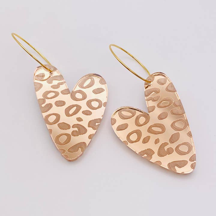 Valentine Sweet Heart Rose Gold Earrings for wholesale by Sandy Lou Designs