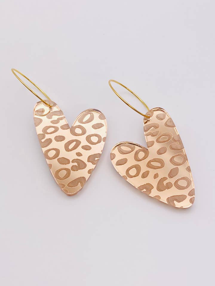 Valentine Sweet Heart Rose Gold Earrings for wholesale by Sandy Lou Designs