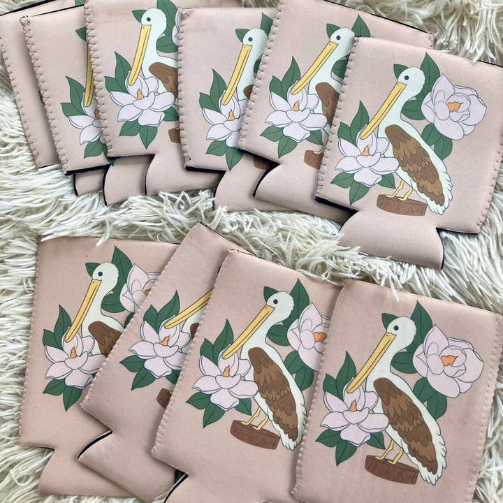on the Bayou - Wholesale Drink Huggers & Koozies - Magnolia and pelican koozie1