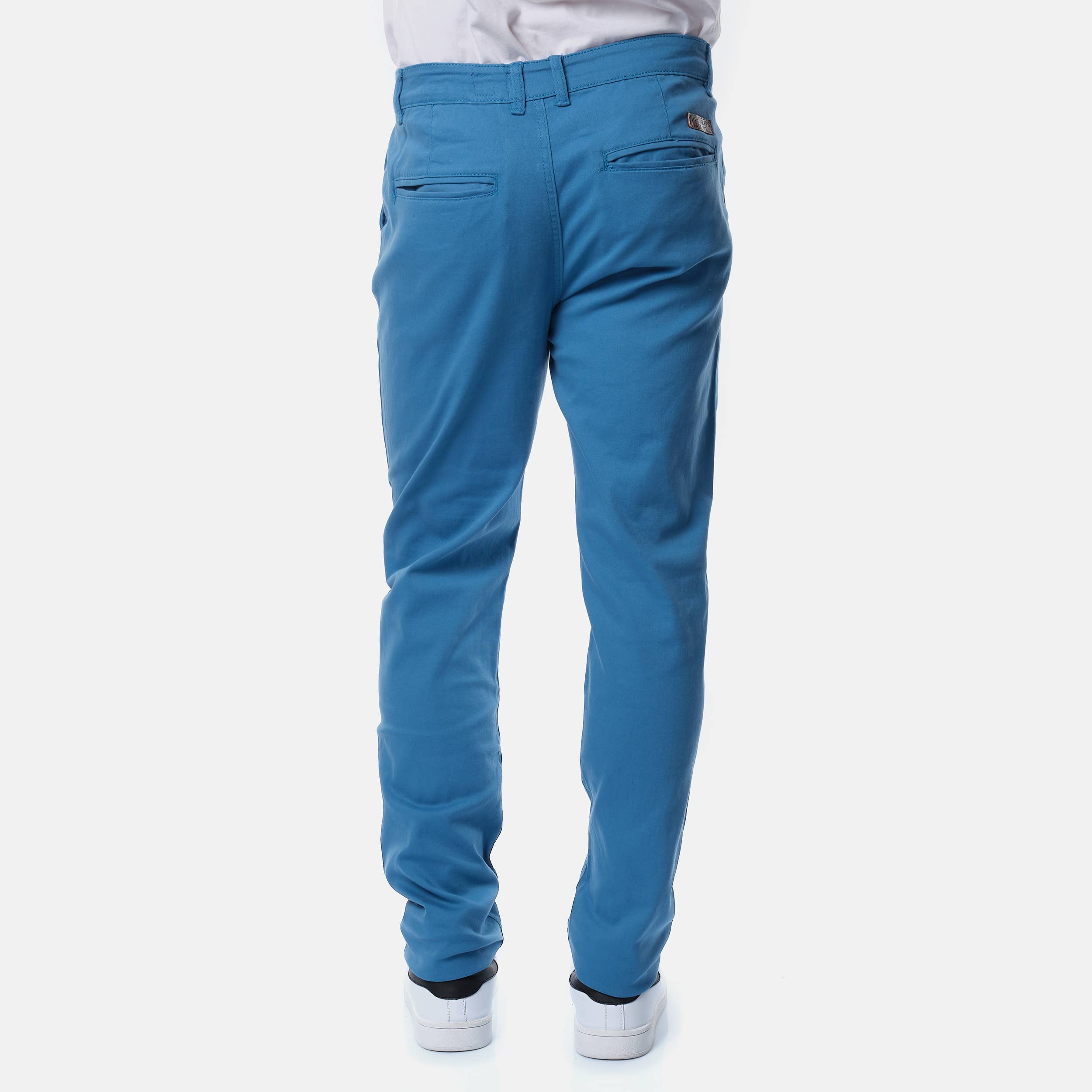 Men's plain indigo chino pants for wholesale on Faire2
