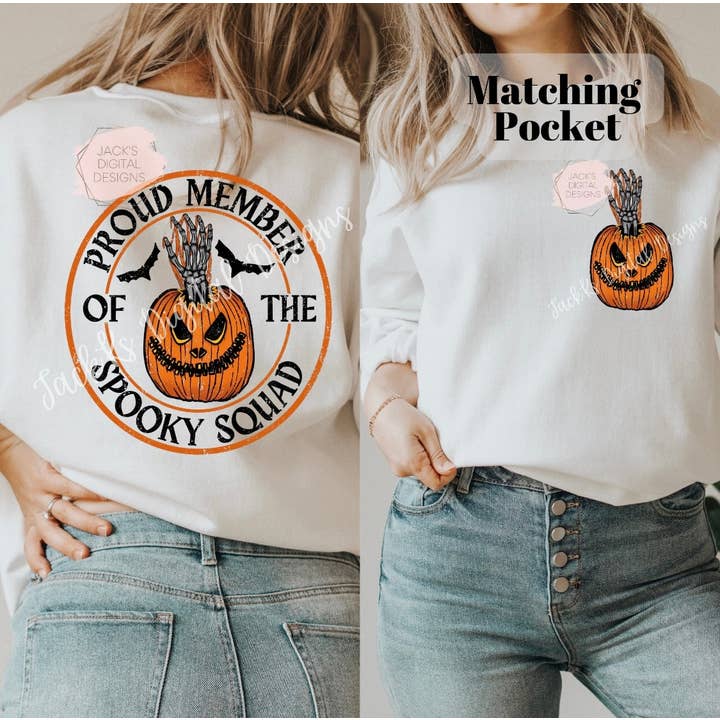 Spooky Squad Langarmshirt für den Großhandel von veryHOU