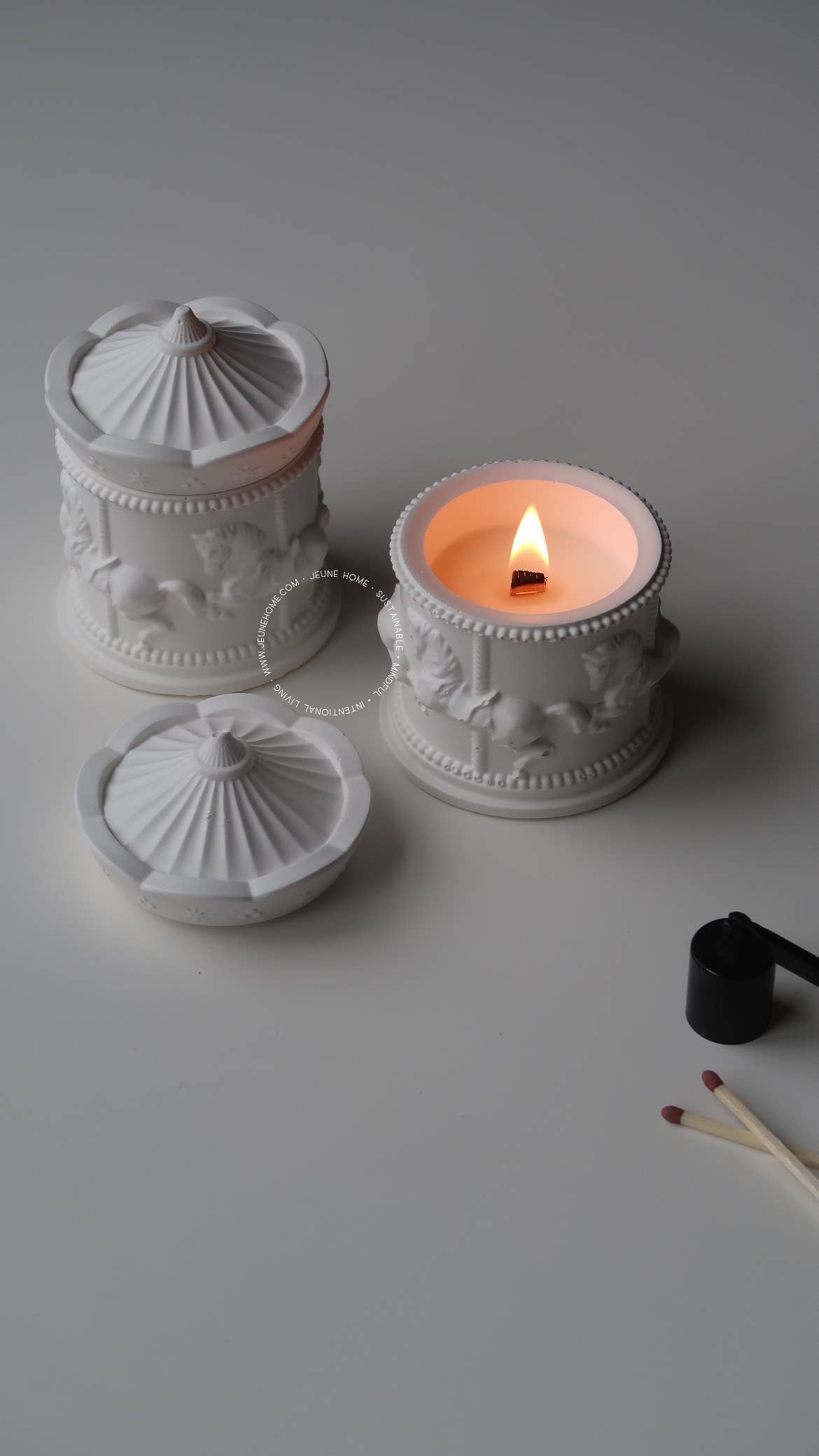 Jeune Home - Wholesale Jar/Filled Candle - Carousel - custom scented candle | Wooden wick candle6