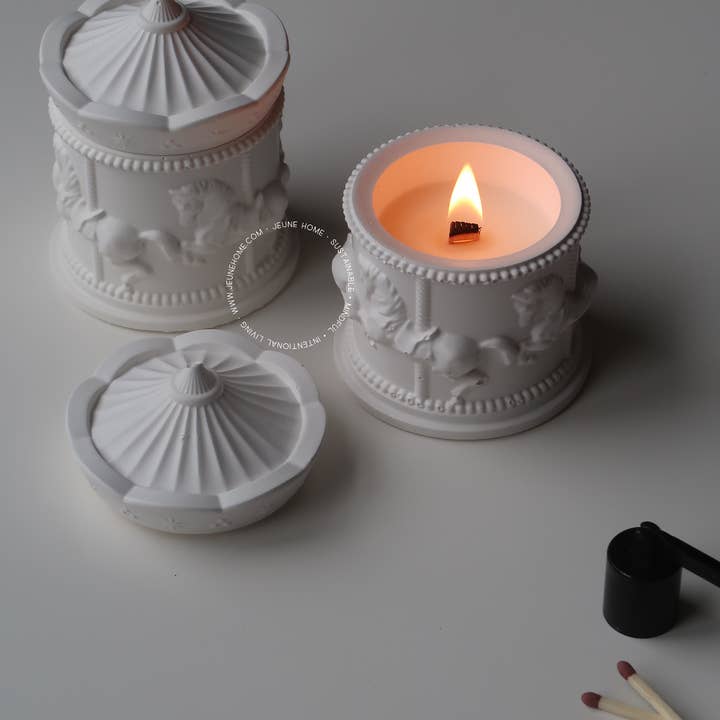 Jeune Home - Wholesale Jar/filled candle - Carousel - custom scented candle | Wooden wick candle6