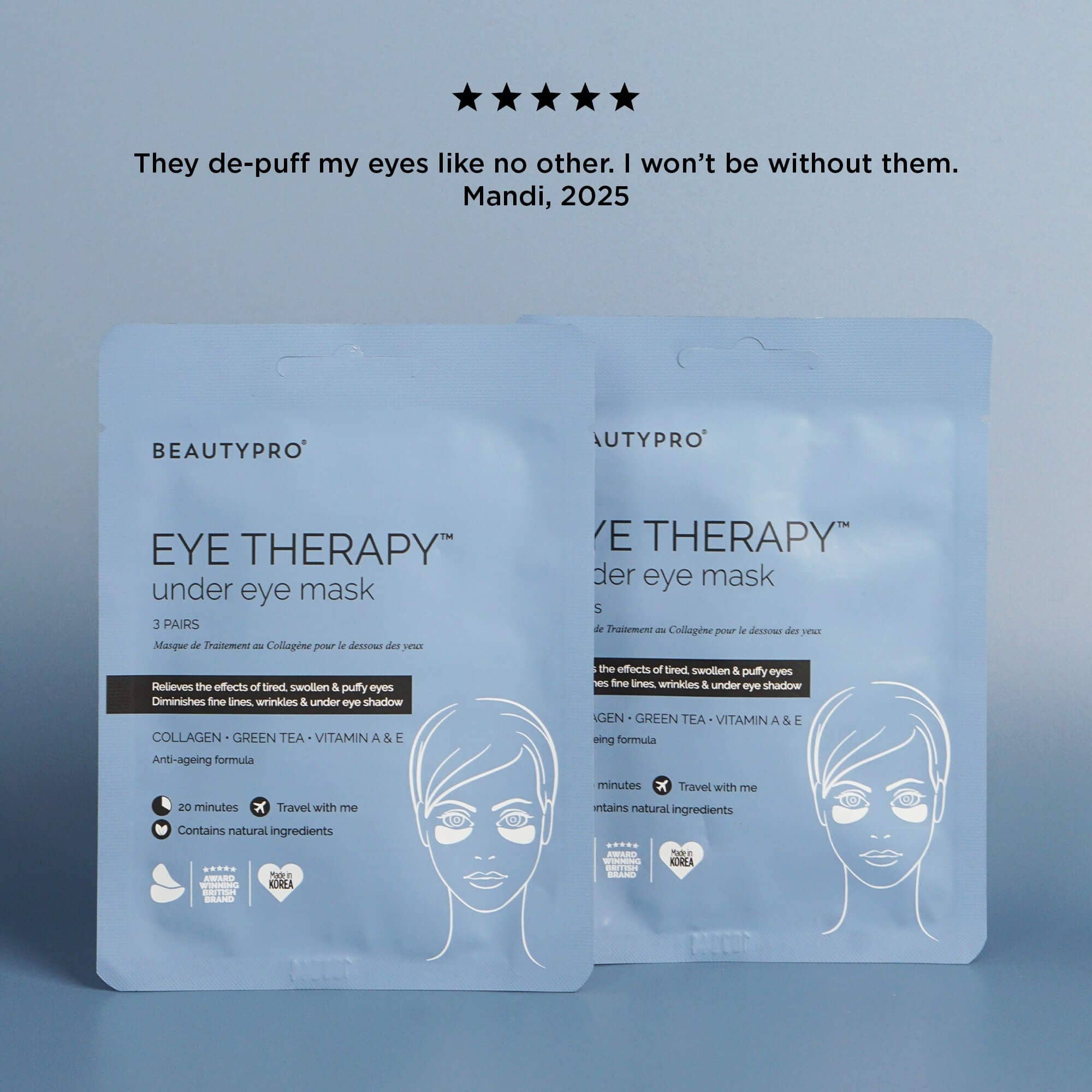 BEAUTYPRO – wholesale Eye treatment mask – EYE THERAPY Under Eye Mask (3 pairs)9