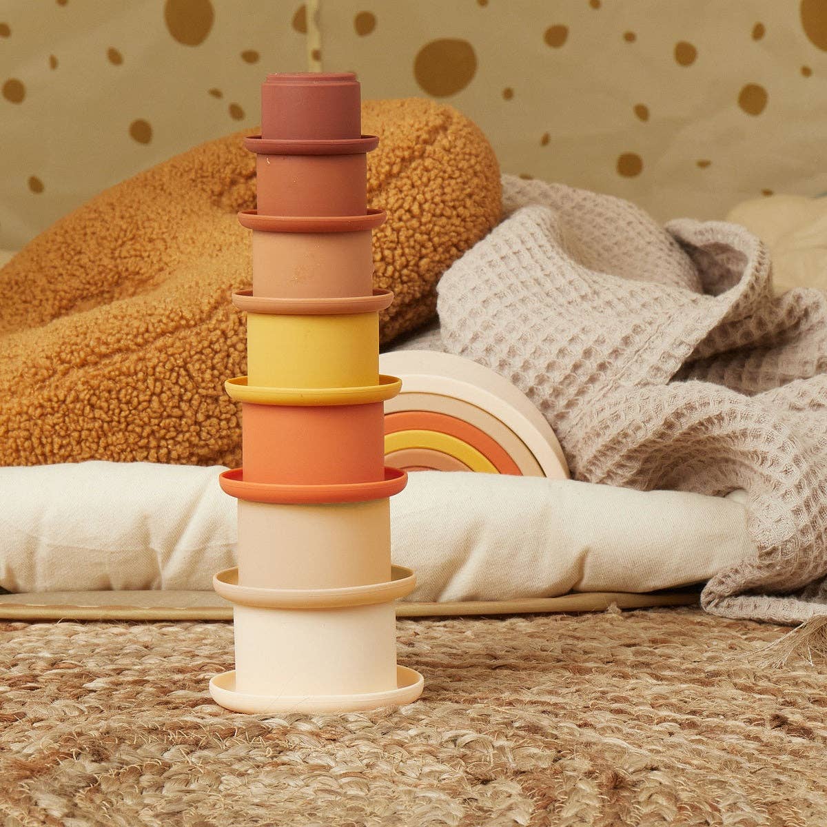 Bieco Spielwaren - Wholesale Stacking Rings Game - Baby - Silicone Stacking Cup Chocolate Bliss1