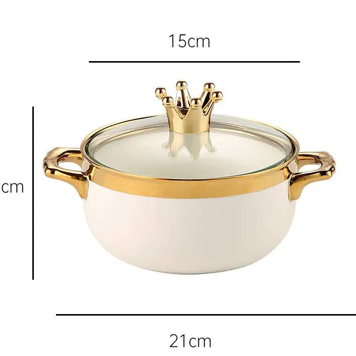 Ceramic Instant Noodle Bowl with Lid for Dorm Use for wholesale by Good goods