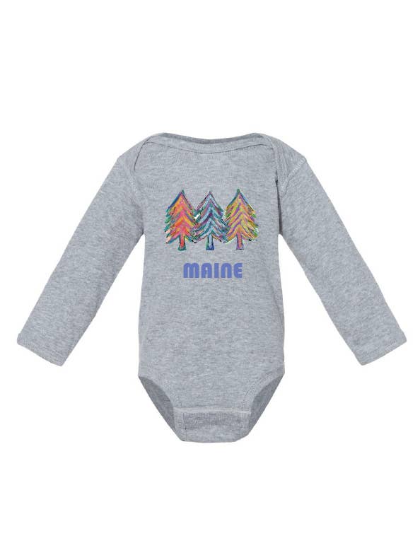 Triple Trees - Custom - Baby Long Sleeve One Piece for wholesale by MT Brand Apparel