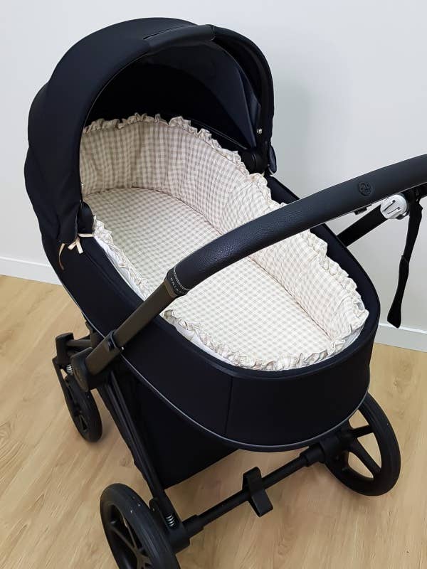 Funda til lift - Fuldt trimmet - Skræddersyet - Vichy for engroshandel hos Borda y Más Complementos Infantiles, S.L.