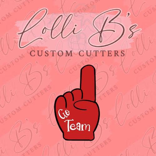 Foam Finger Football Cookie Cutter and Fondant Cutter for wholesale by Lolli B Custom Cutters
