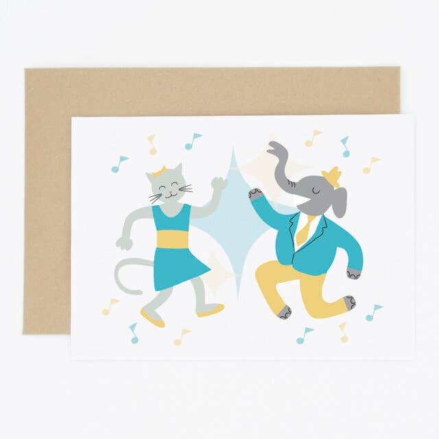 Jazz katt och elefant vardagskort för wholesale av Madame Annie et Fils