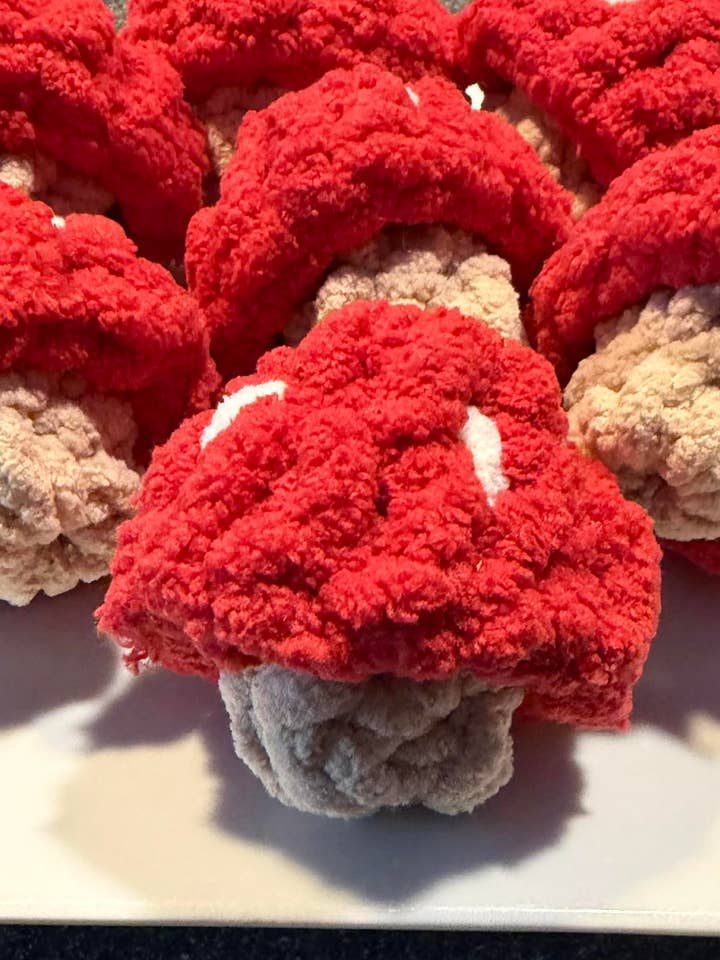 Handmade Plush Mushroom Cat Toy with Catnip for wholesale by Gunther's Goodies