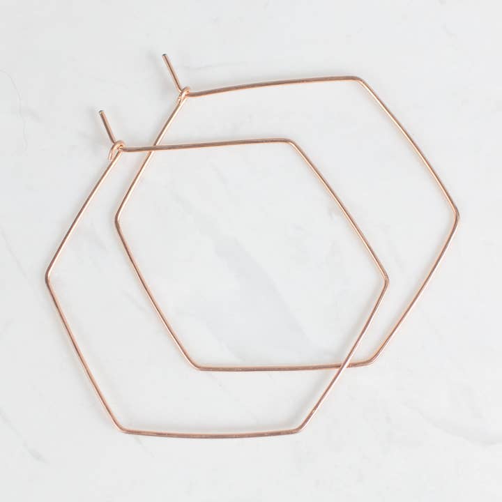 Mia Hexagon Hoops for wholesale by Good Wknd