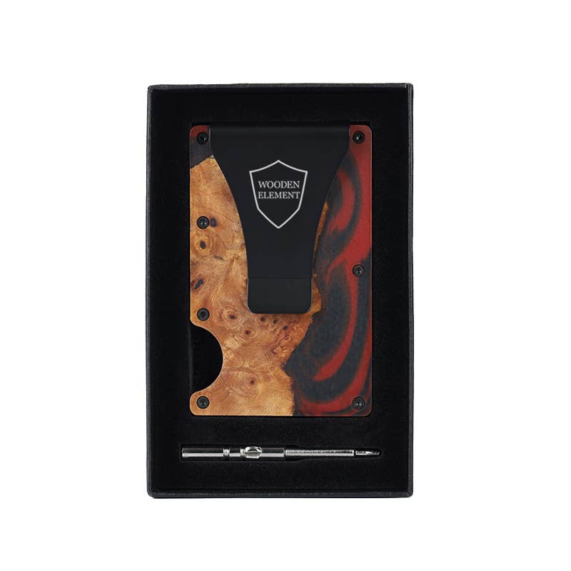 Wooden Element - Vente Présentoir – accessoires - Présentoir à portefeuilles avec 24 portefeuilles en bois et résine4