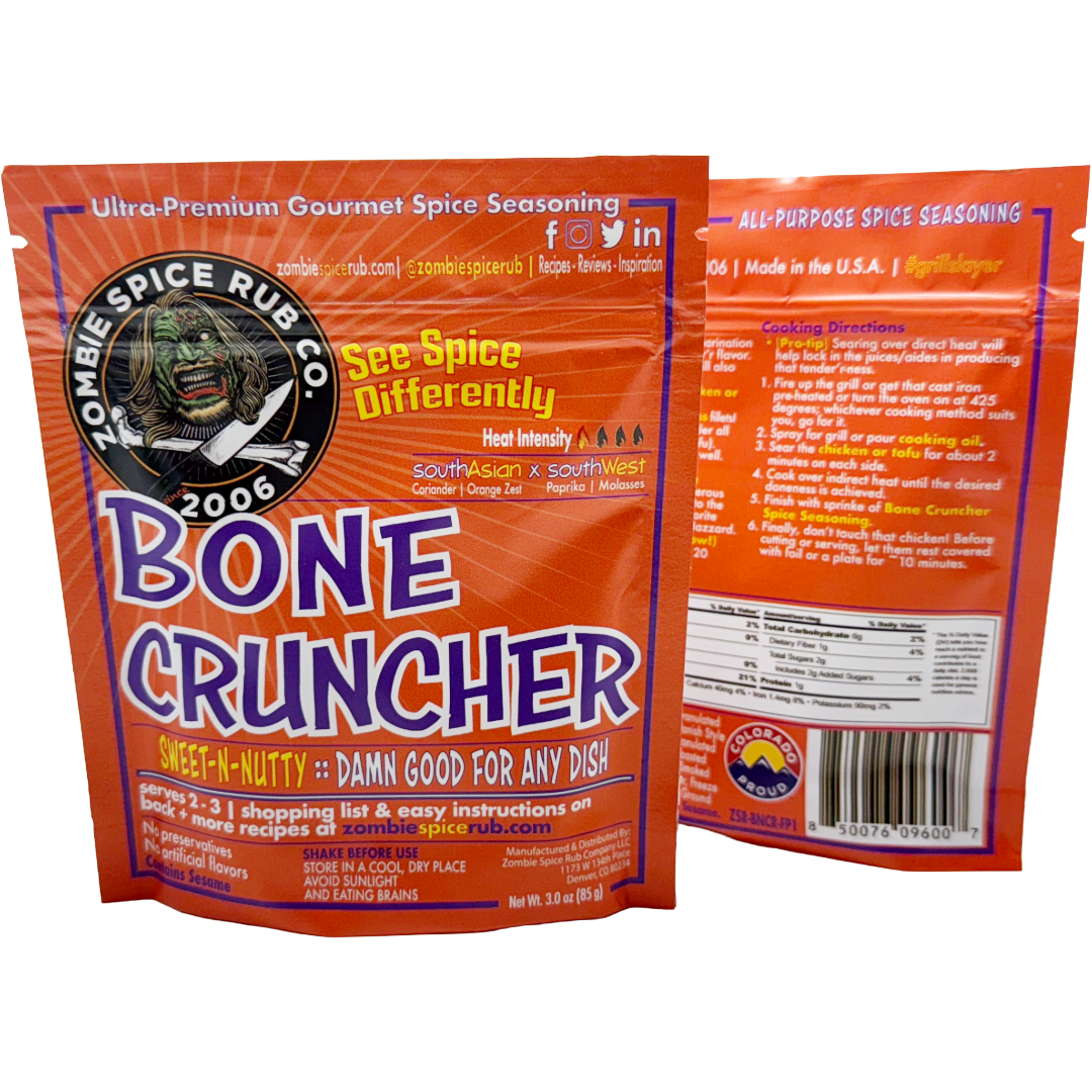 Zombie Spice Rub Co. – wholesale Dried spice mix – Bone Cruncher: Sweet & Nutty are Your Friends4