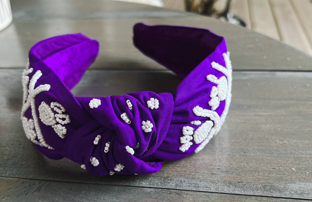 OBX Prep - Wholesale Haarband - Dames - Pootafdruk Zaad Kralen Teamgeest Topknoop Haarband – Cheer14