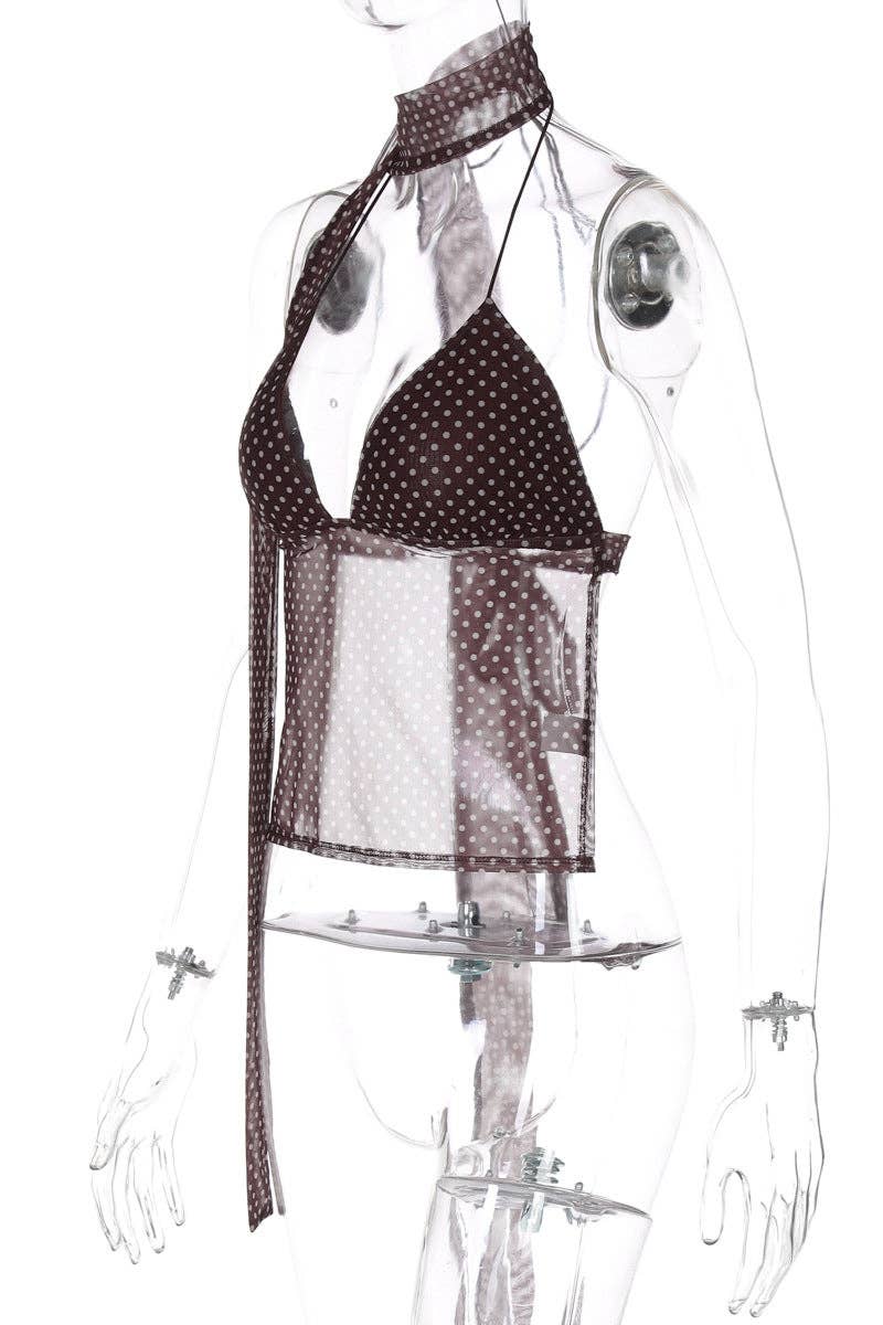 Mccolin - Wholesale Tank Top - Women's - Polka Dot Halter Tank Top8