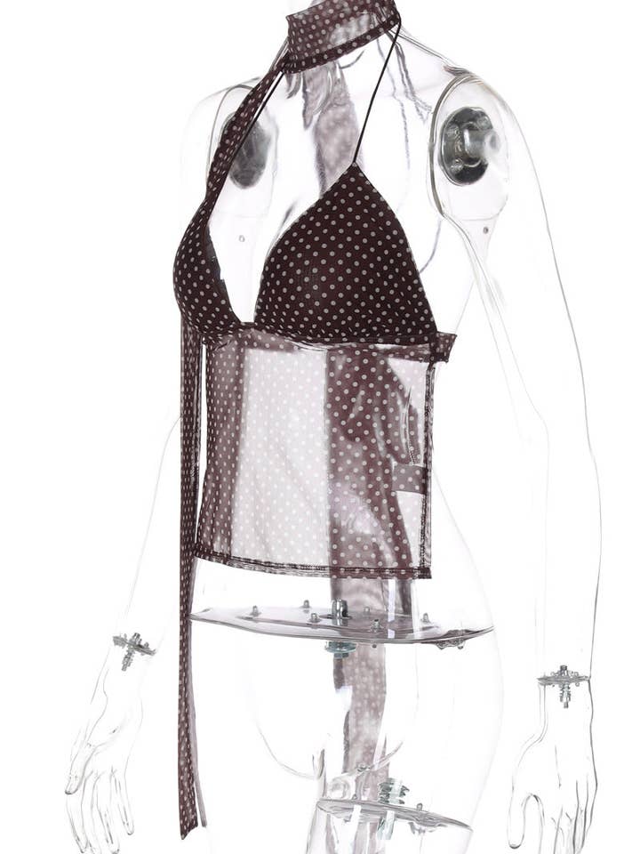 Mccolin - Wholesale Tank Top - Women's - Polka Dot Halter Tank Top8