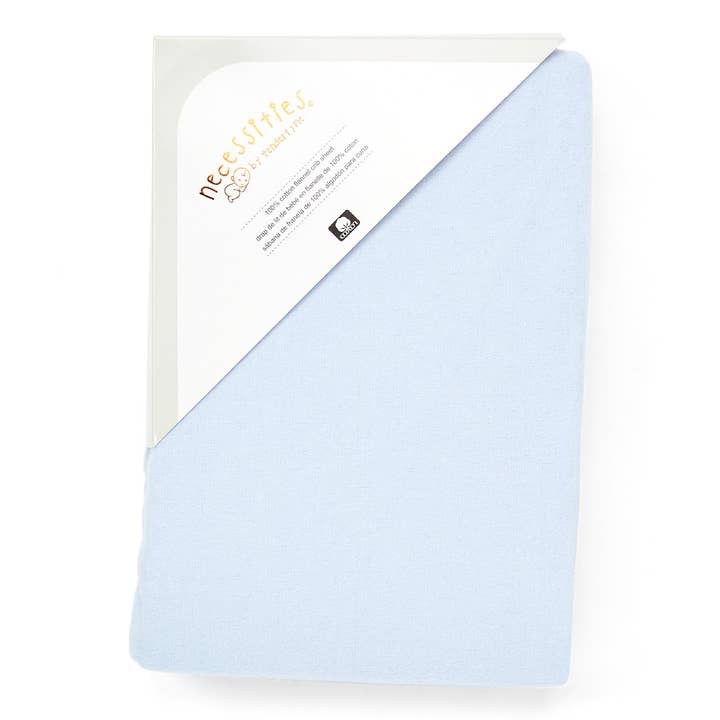 Rose Textiles - Wholesale Cot/Crib Sheets - Solid Flannel Crib Sheet- Blue1