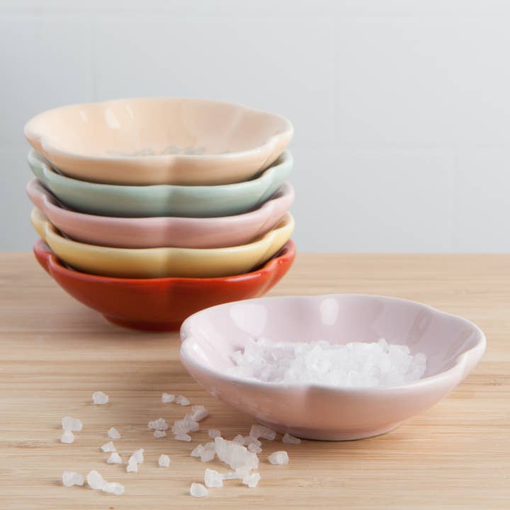 Now Designs by Danica - Wholesale Condiment/Dip Bowl - Flower Shaped Pinch Bowl Set of 6